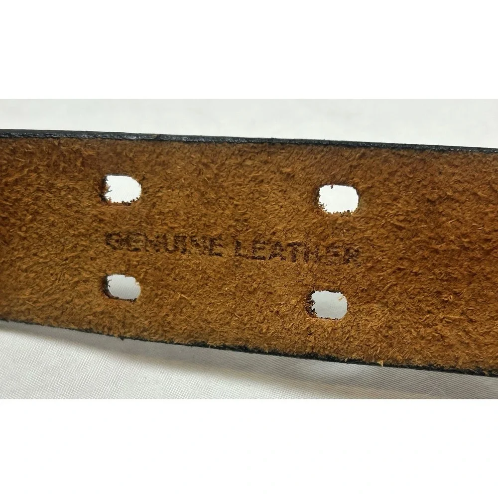 Classic Brown Leather Double-Prong Belt with Brass Buckle